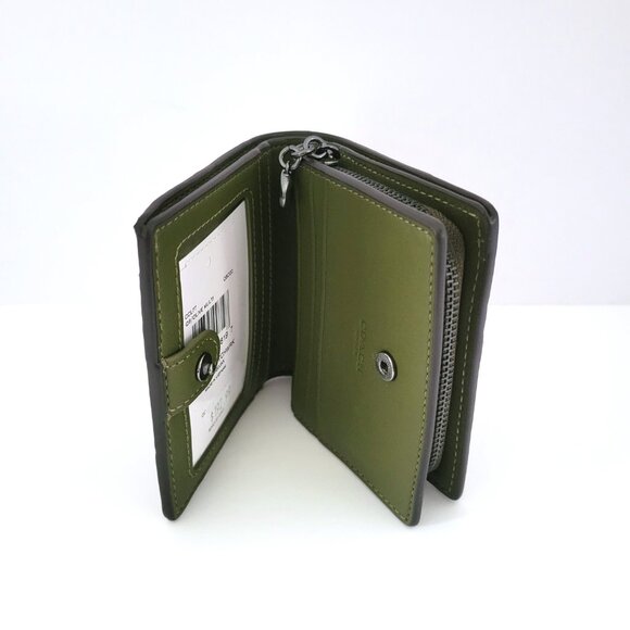 Coach CCL77 Snap Wallet Patchwork Small Clutch Olive Multi Mixed Materials - Picture 6 of 7